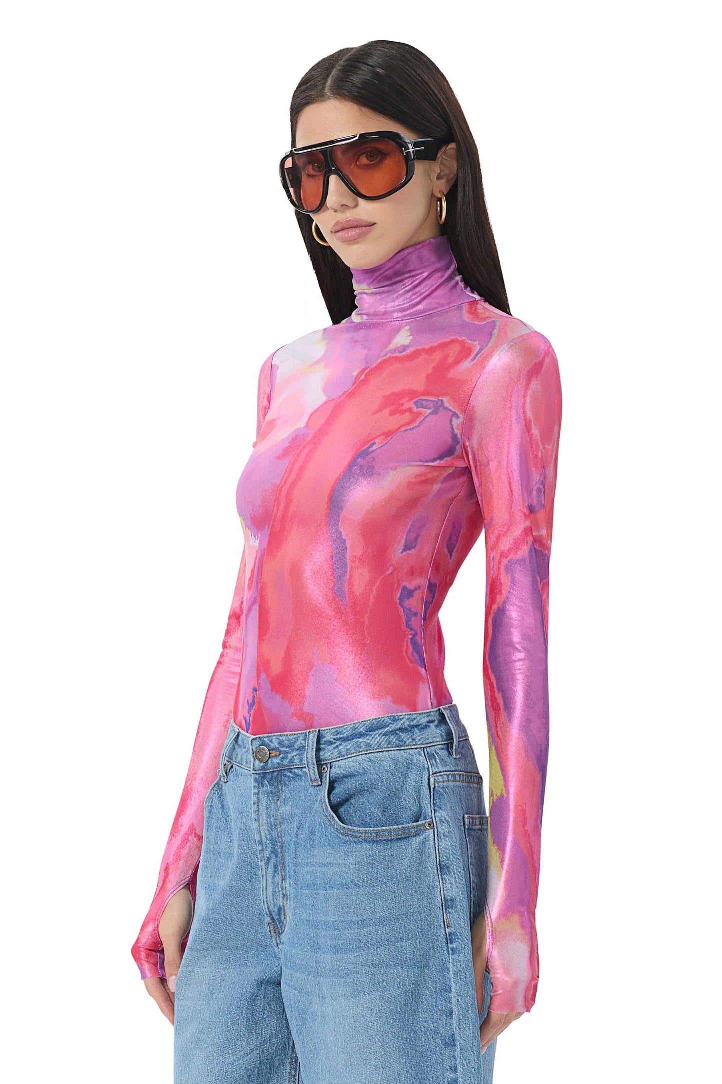 afrm Zadie Metallic Top - Painted Orchid