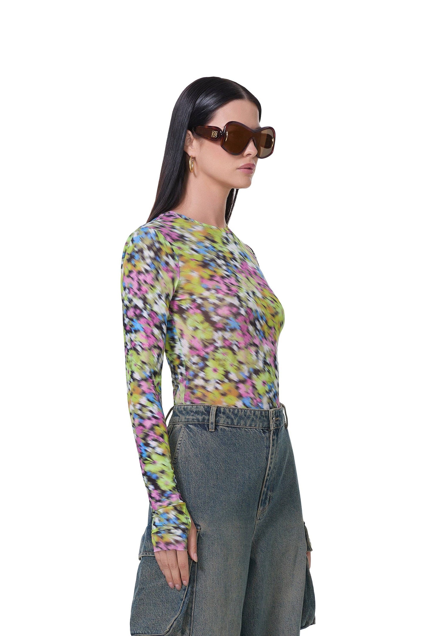 AFRM Kaylee Top - Olive Blur Floral