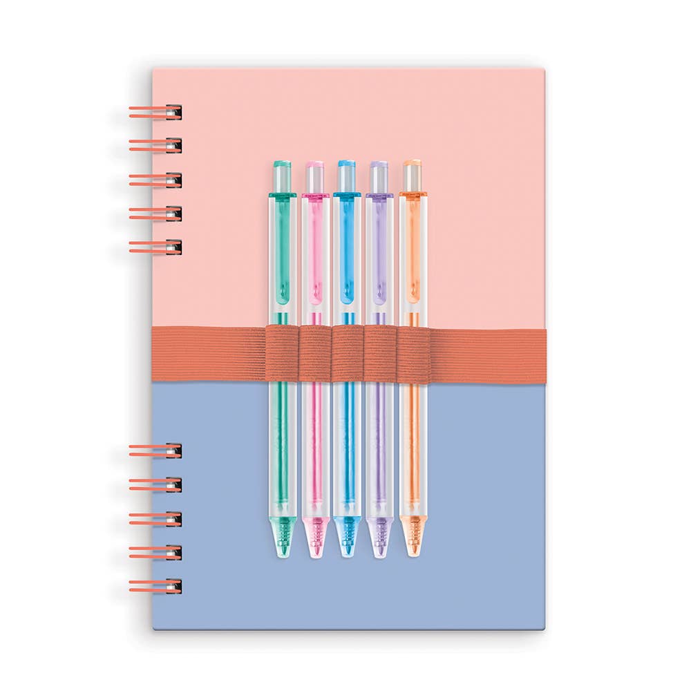 Studio Coral & Salt Water Harper Split-Spiral Notebook & Pen Set
