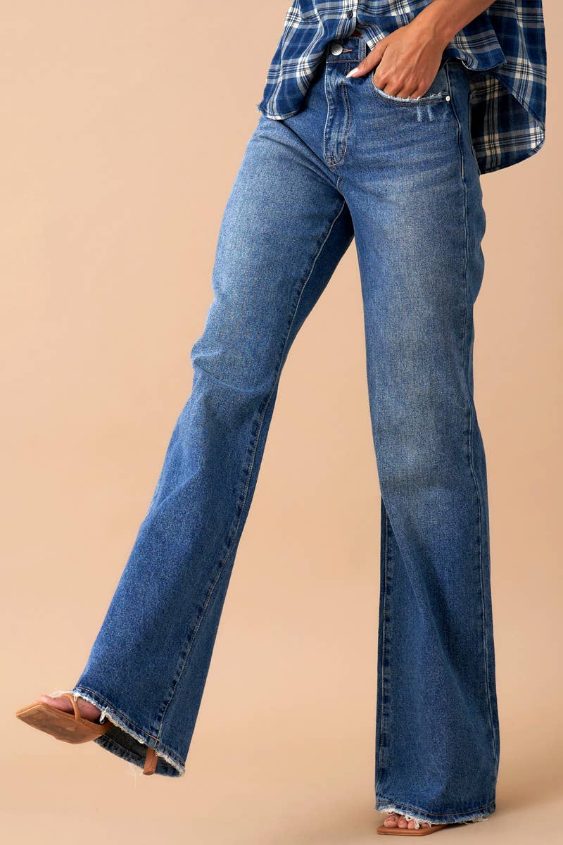 Insane High Rise Relaxed Boot Cut Denim