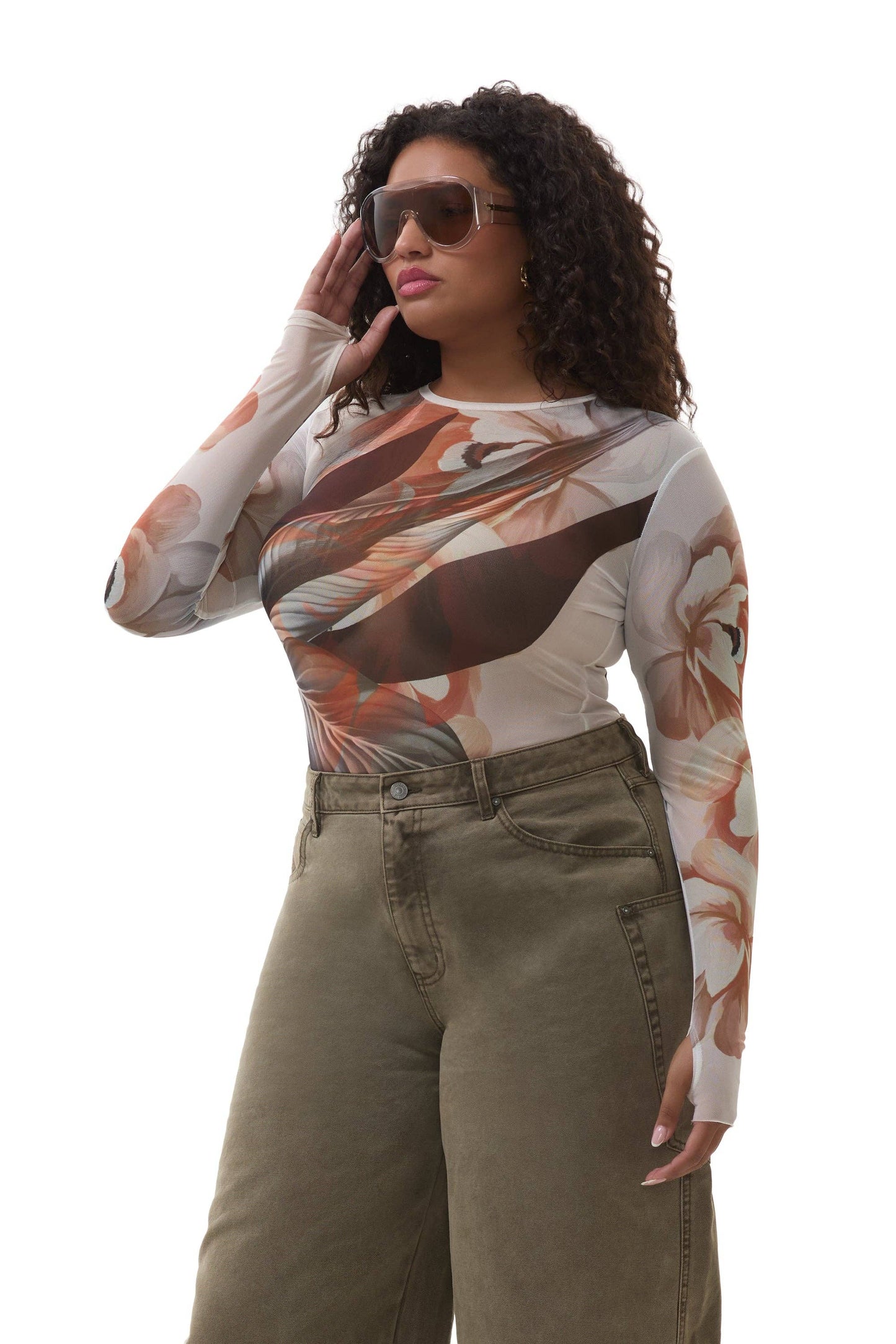 Afrm Kaylee Top - Noir Leaf Lotus