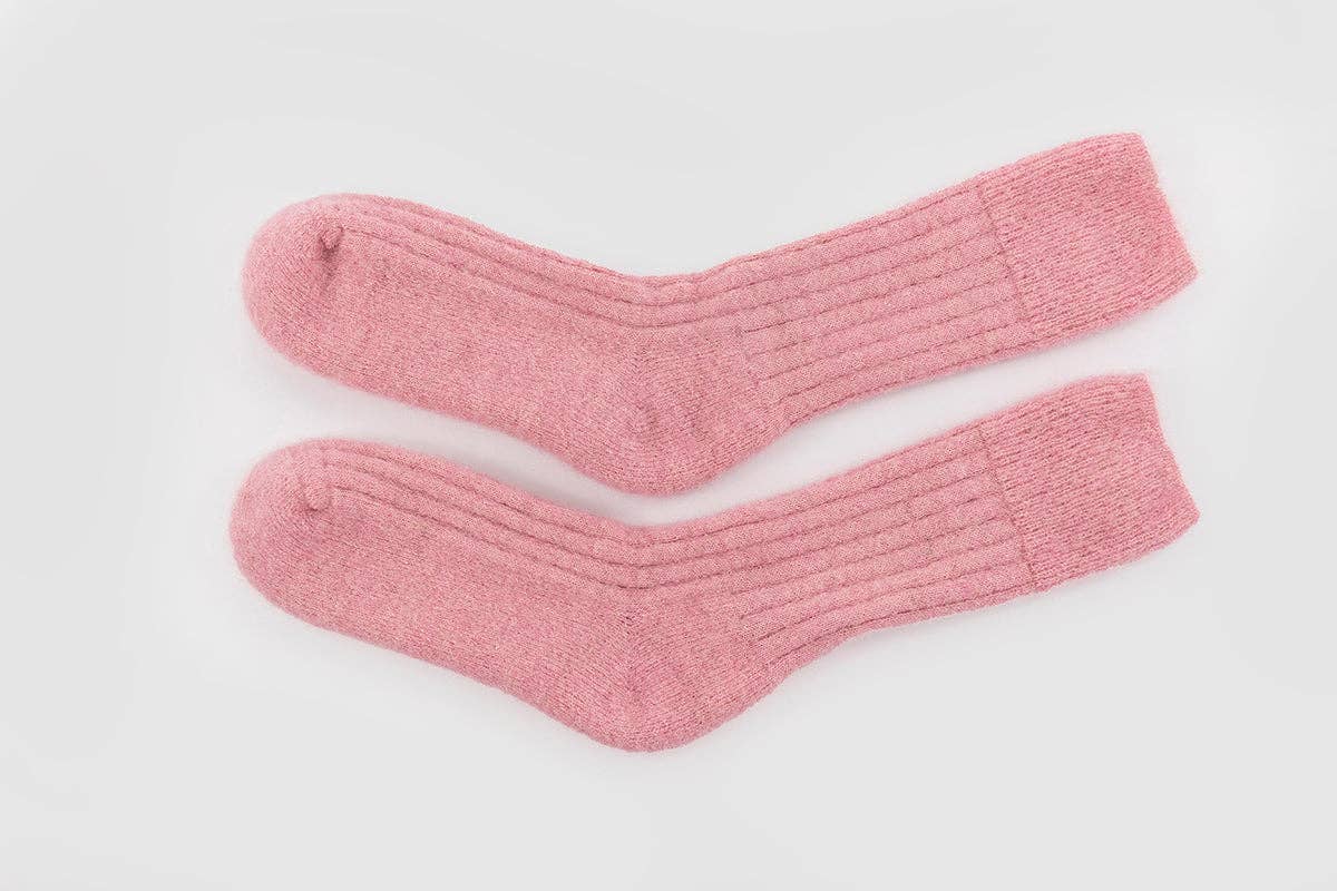 Alpaca Bed Socks: pink
