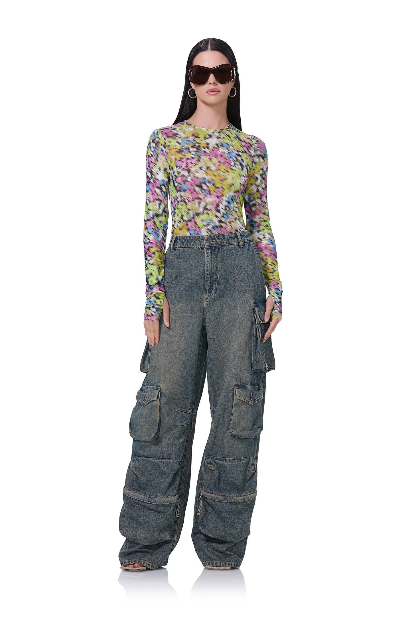 AFRM Kaylee Top - Olive Blur Floral