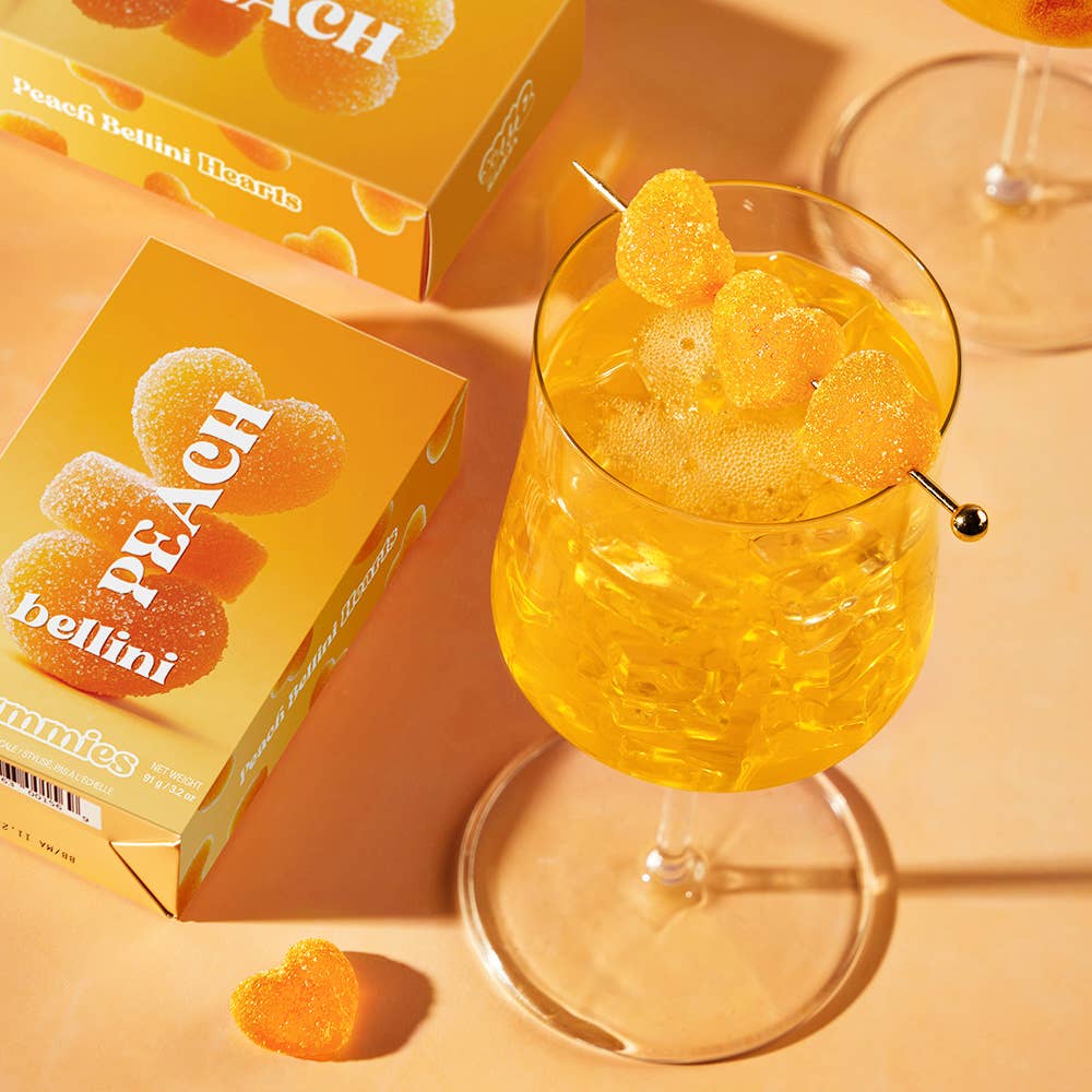 Vesper Peach Bellini Gummies, Chewy Candies, All natural