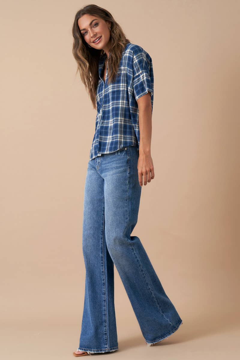 Insane High Rise Relaxed Boot Cut Denim