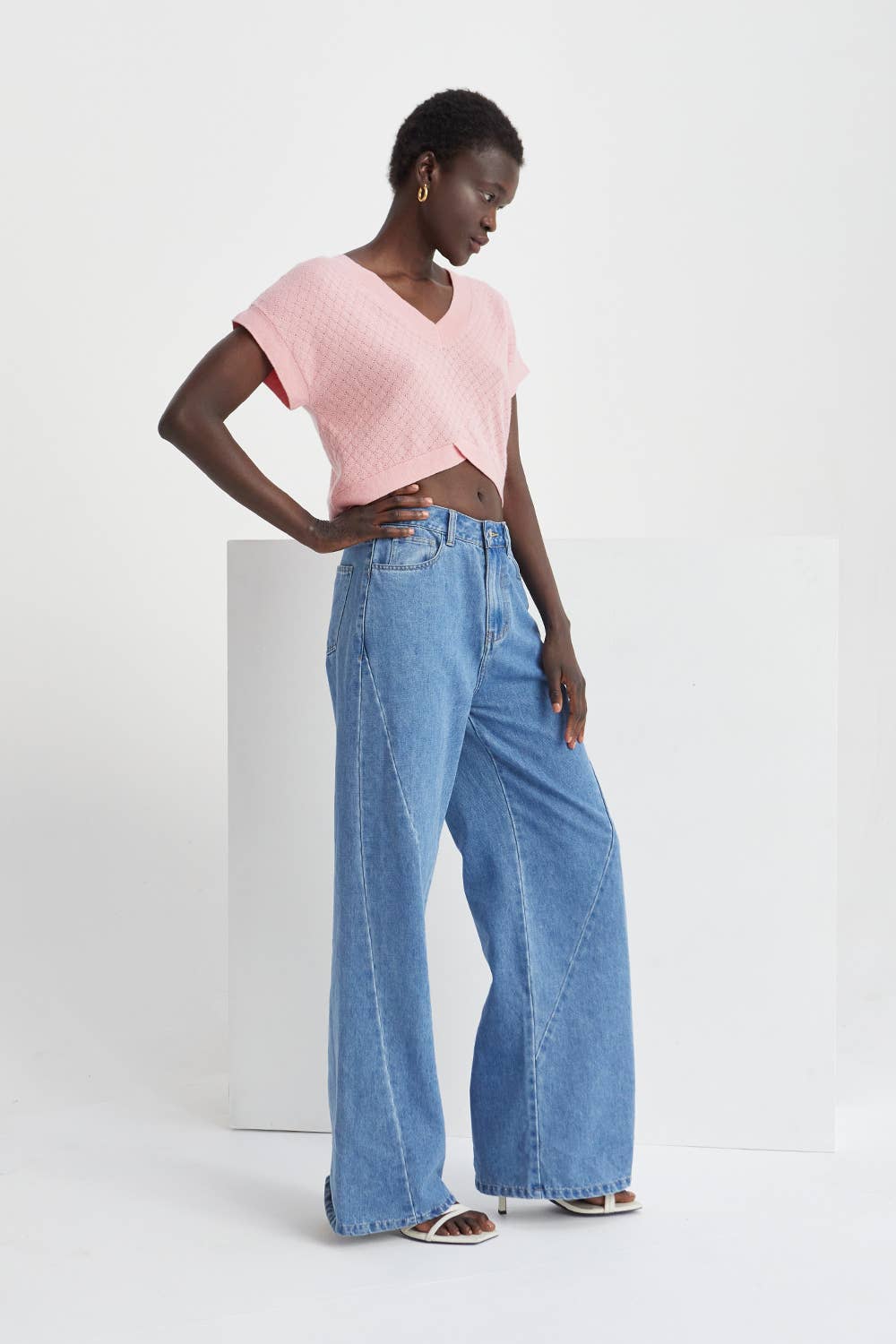 Crescent Cashmere-Softened Sweater Top