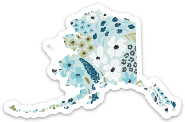 Alaska State Floral Sticker 3.5x2.25in