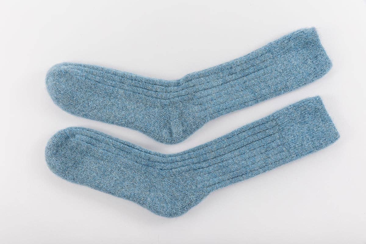 Alpaca Bed Socks: blue