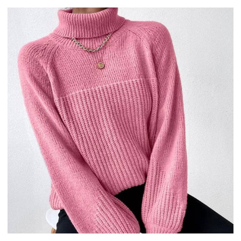 Minimalist Solid Color V-Neck Drop Shoulder Sweater