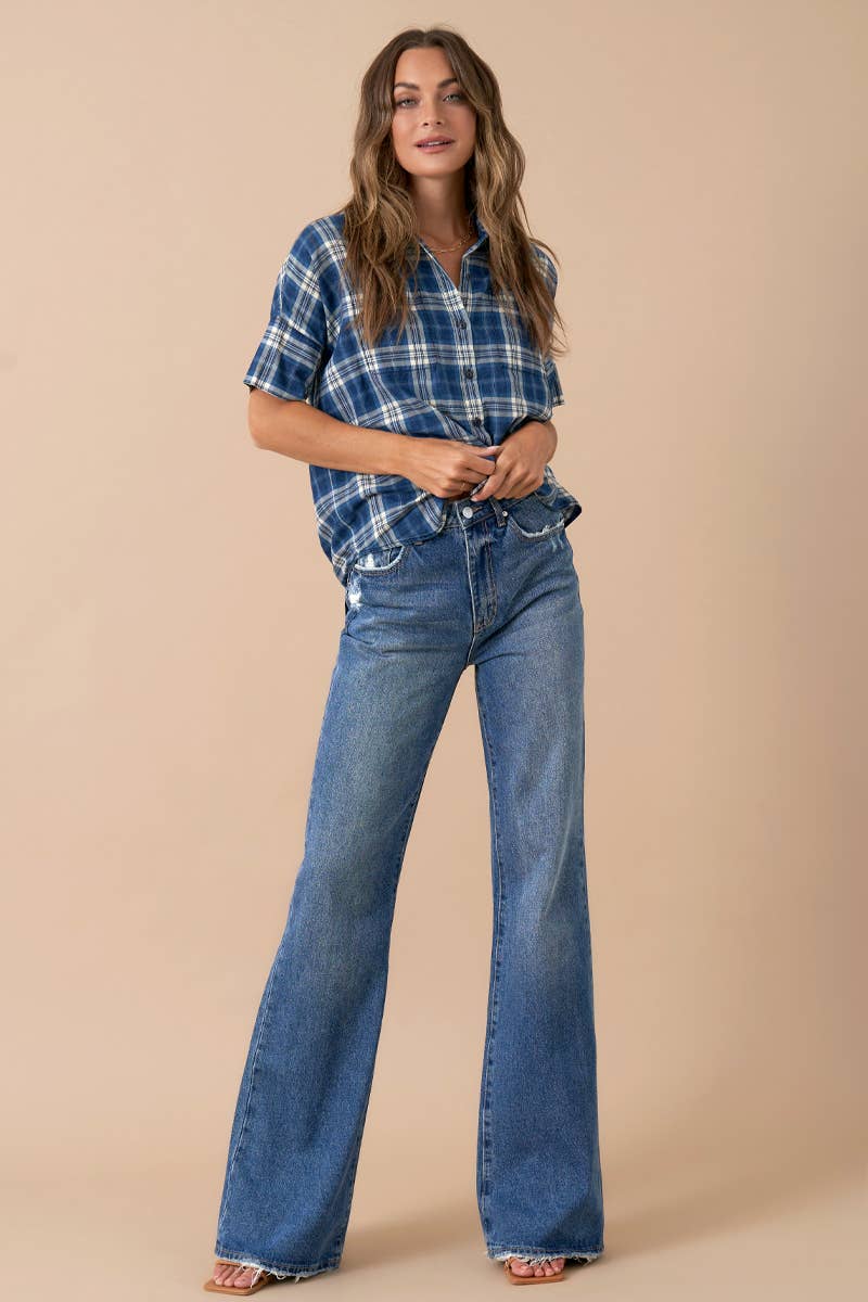 Insane High Rise Relaxed Boot Cut Denim