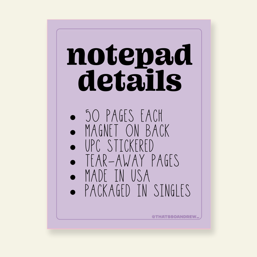 Small Business Things - Snarky & Colorful Notepad