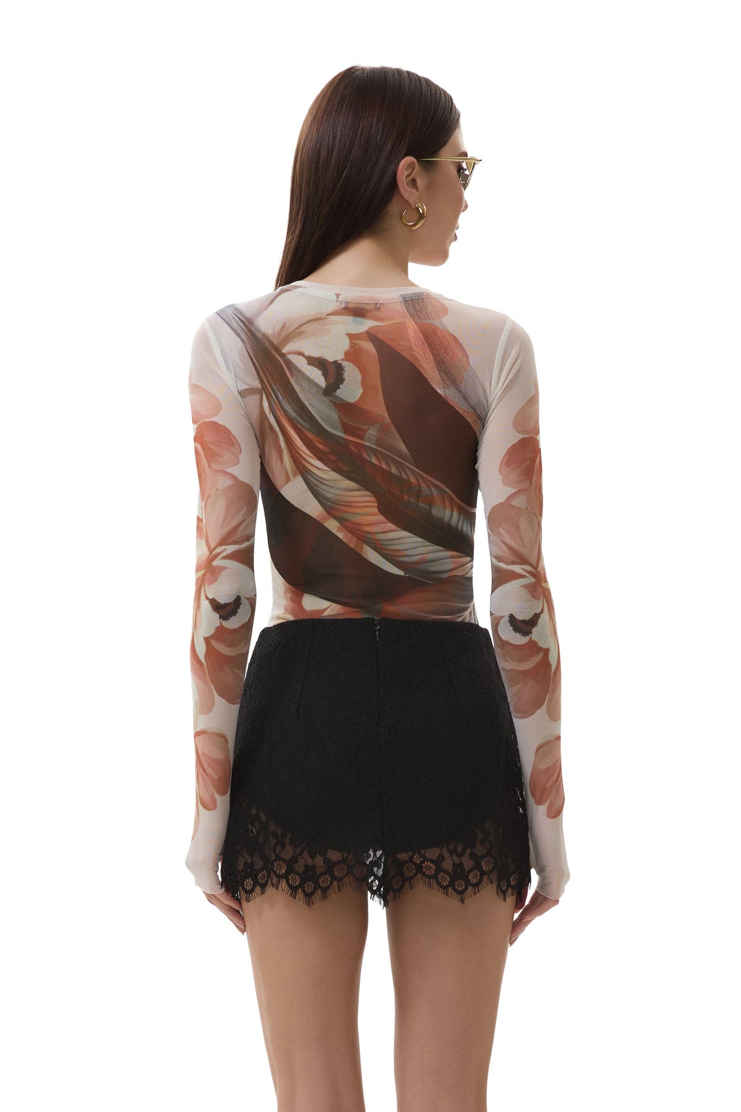 Afrm Kaylee Top - Noir Leaf Lotus