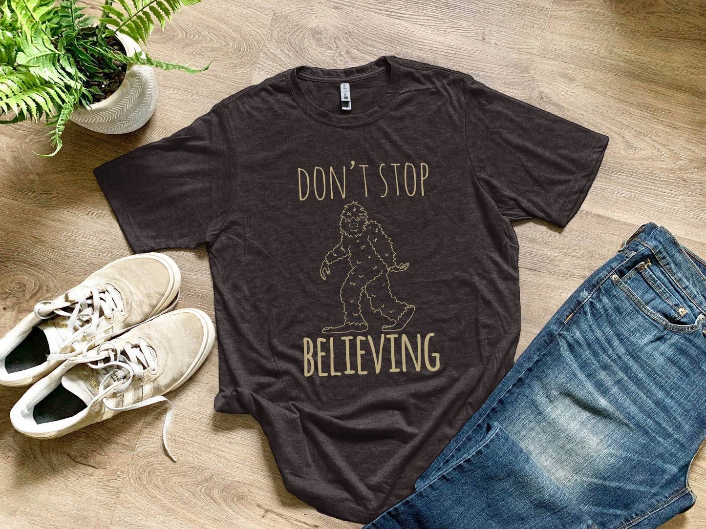 Don't Stop Believing - Funny Men's Tee - Sasquatch, Bigfoot