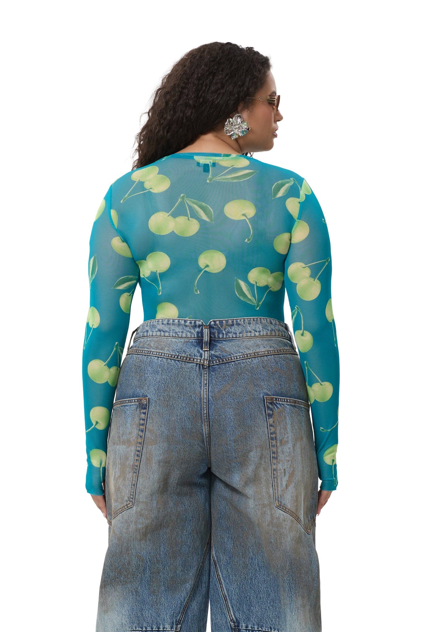 AFRM Kaylee Top - Teal Cherry