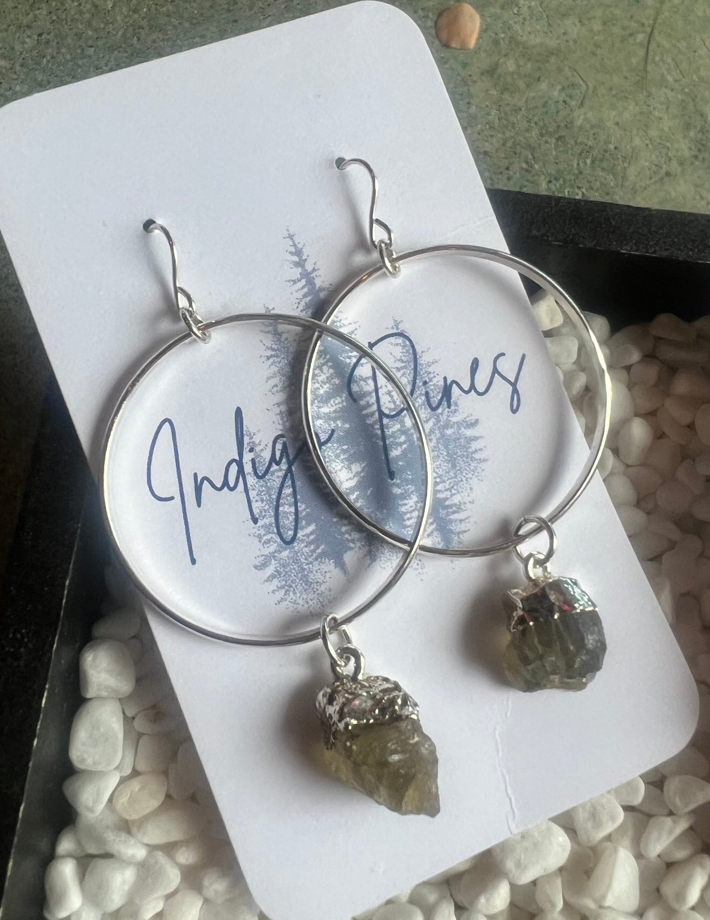 Indigo Pines Handmade Raw Labradite Earings