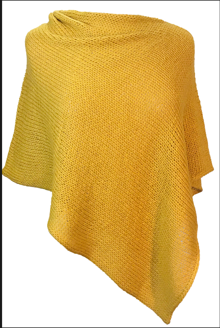 Alpaca Hand Knit Poncho Wrap: