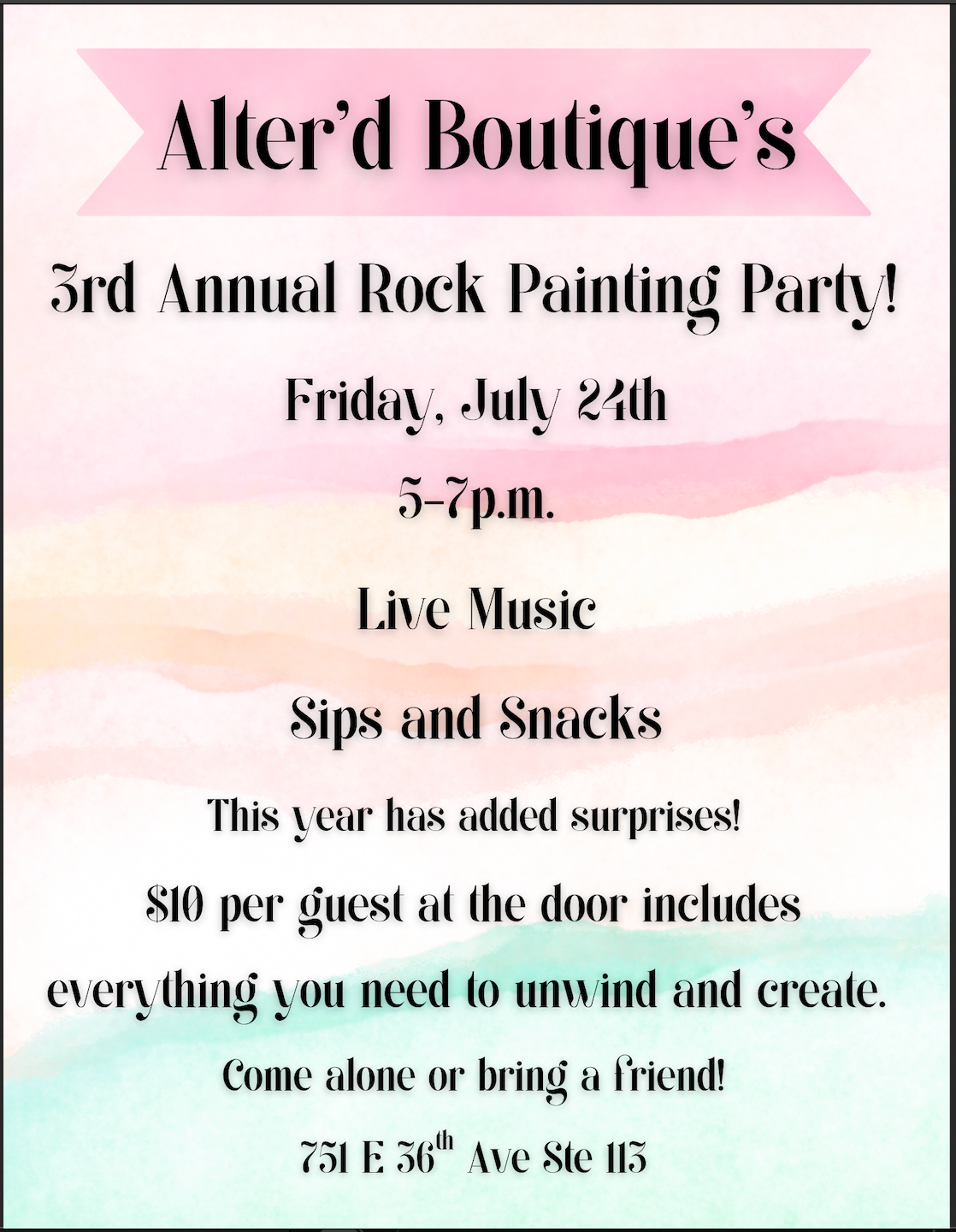 2026 3rd Annual Rock Painting Party