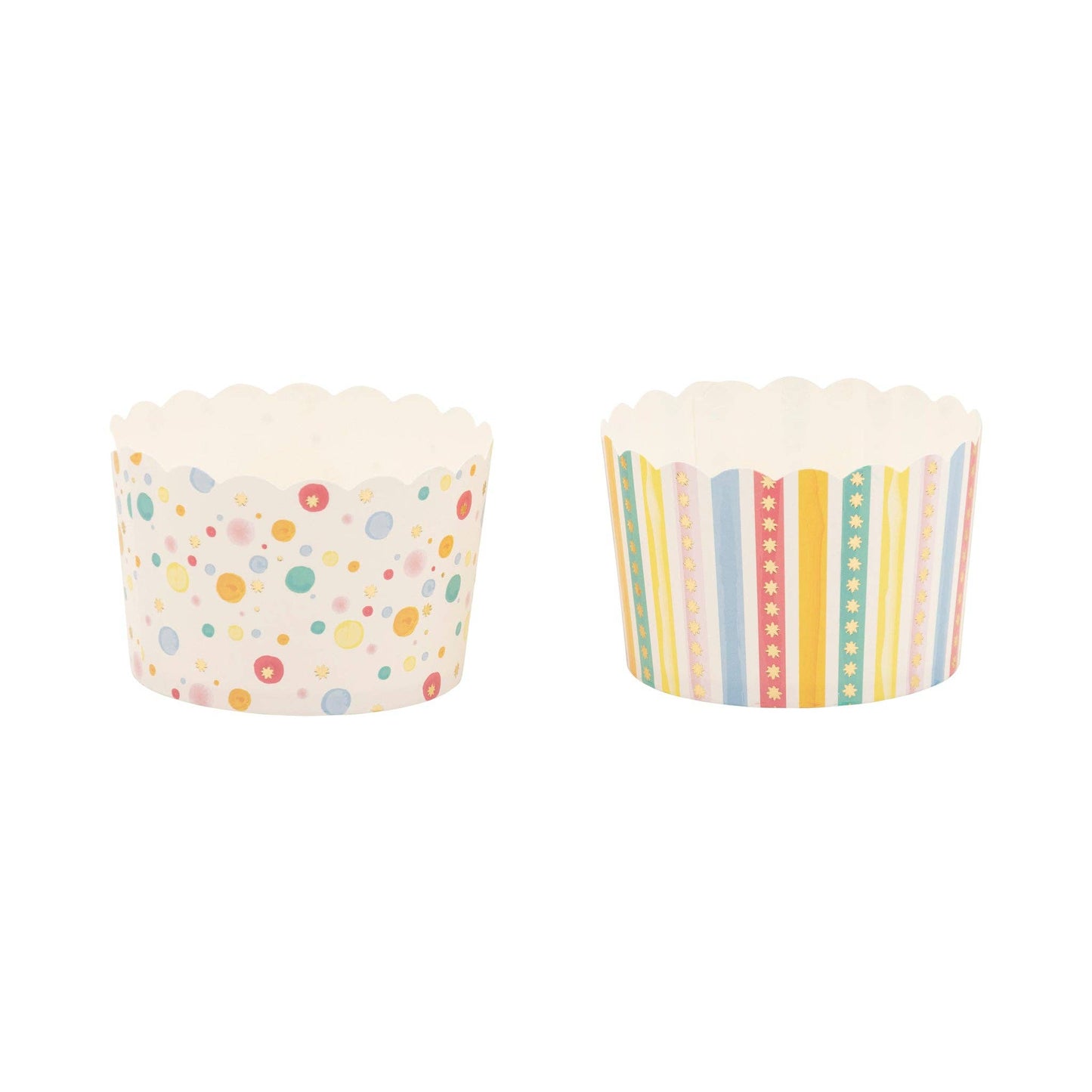 Mind Eye - JUMBO Foiled Primary Watercolor Dots/Stripes Baking Cup