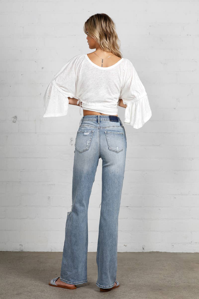 High Rise Ripped Dad Jeans