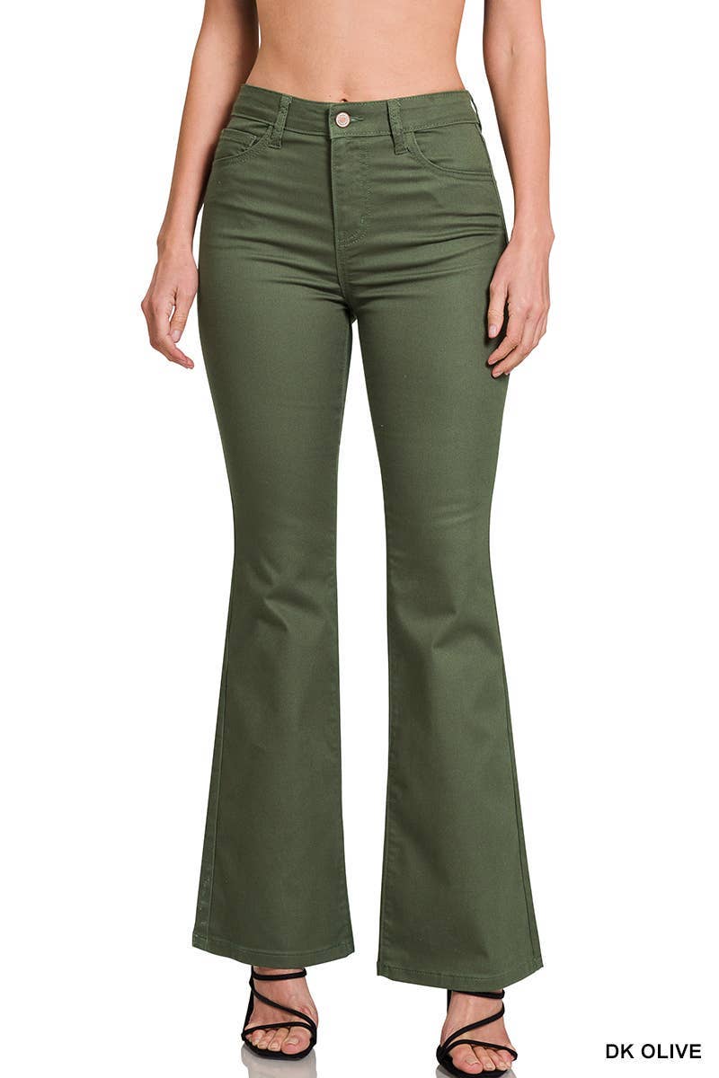 Zenana High-rise Bootcut Color Denim Pants