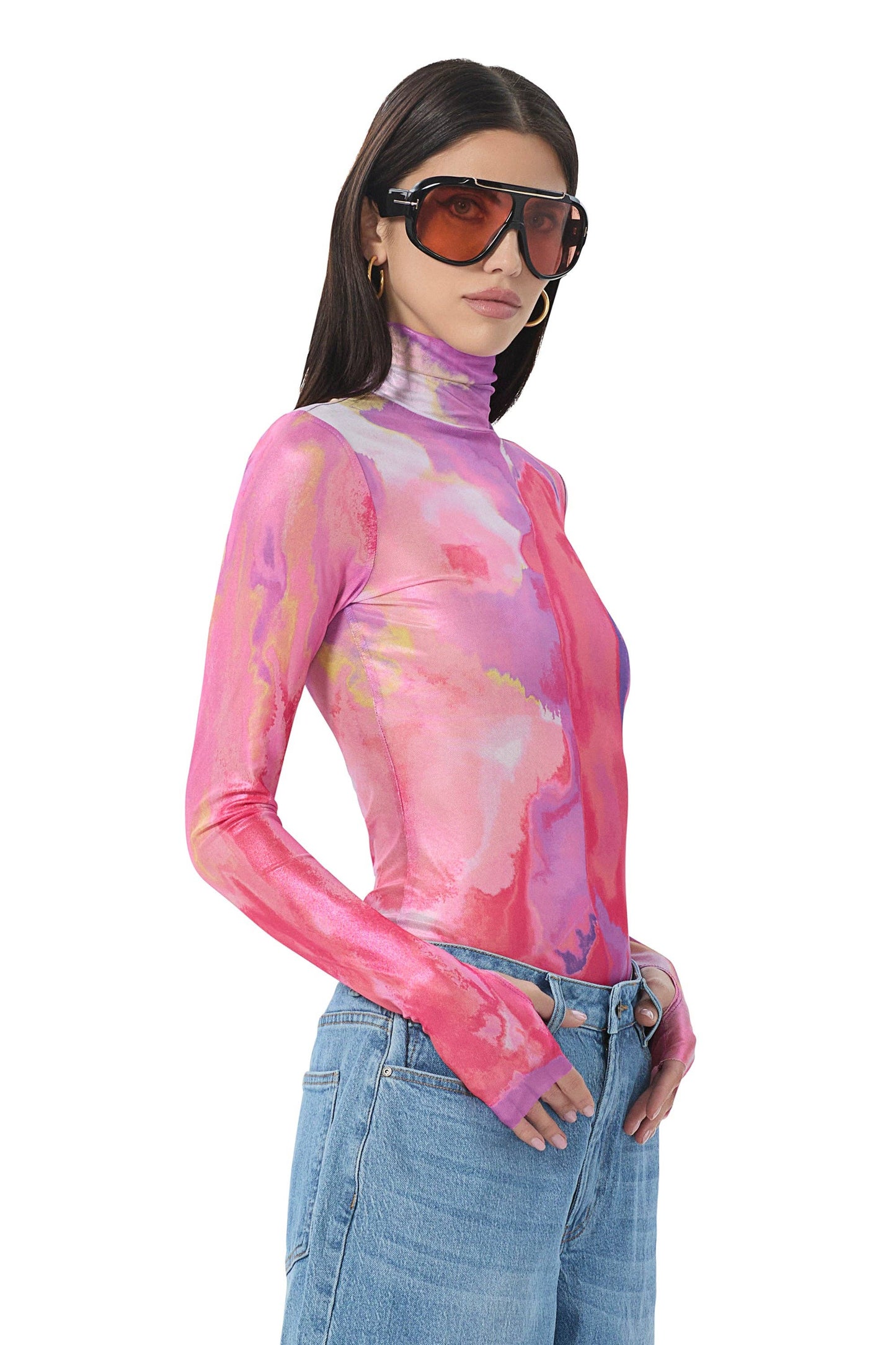 afrm Zadie Metallic Top - Painted Orchid