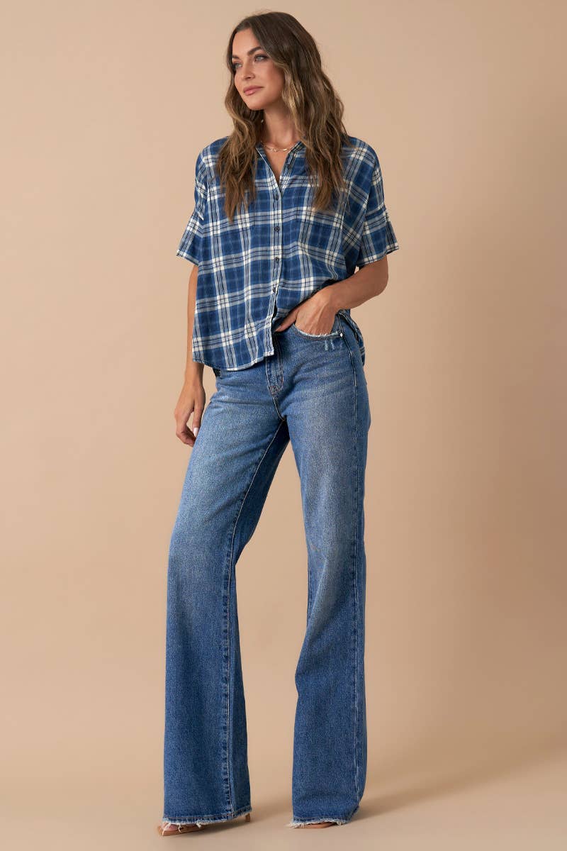 Insane High Rise Relaxed Boot Cut Denim