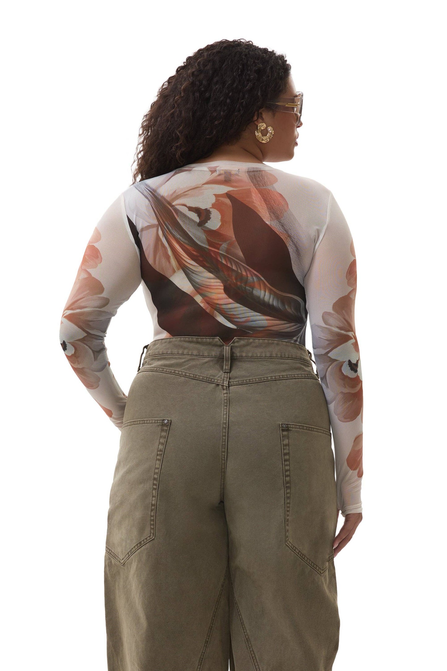 Afrm Kaylee Top - Noir Leaf Lotus