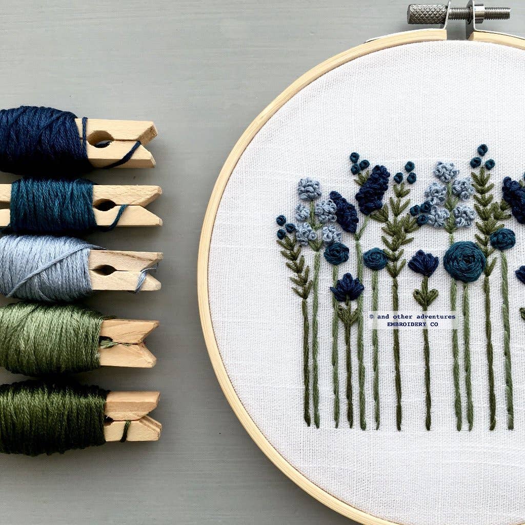 Beginner Embroidery Kit - Midnight Wildflowers