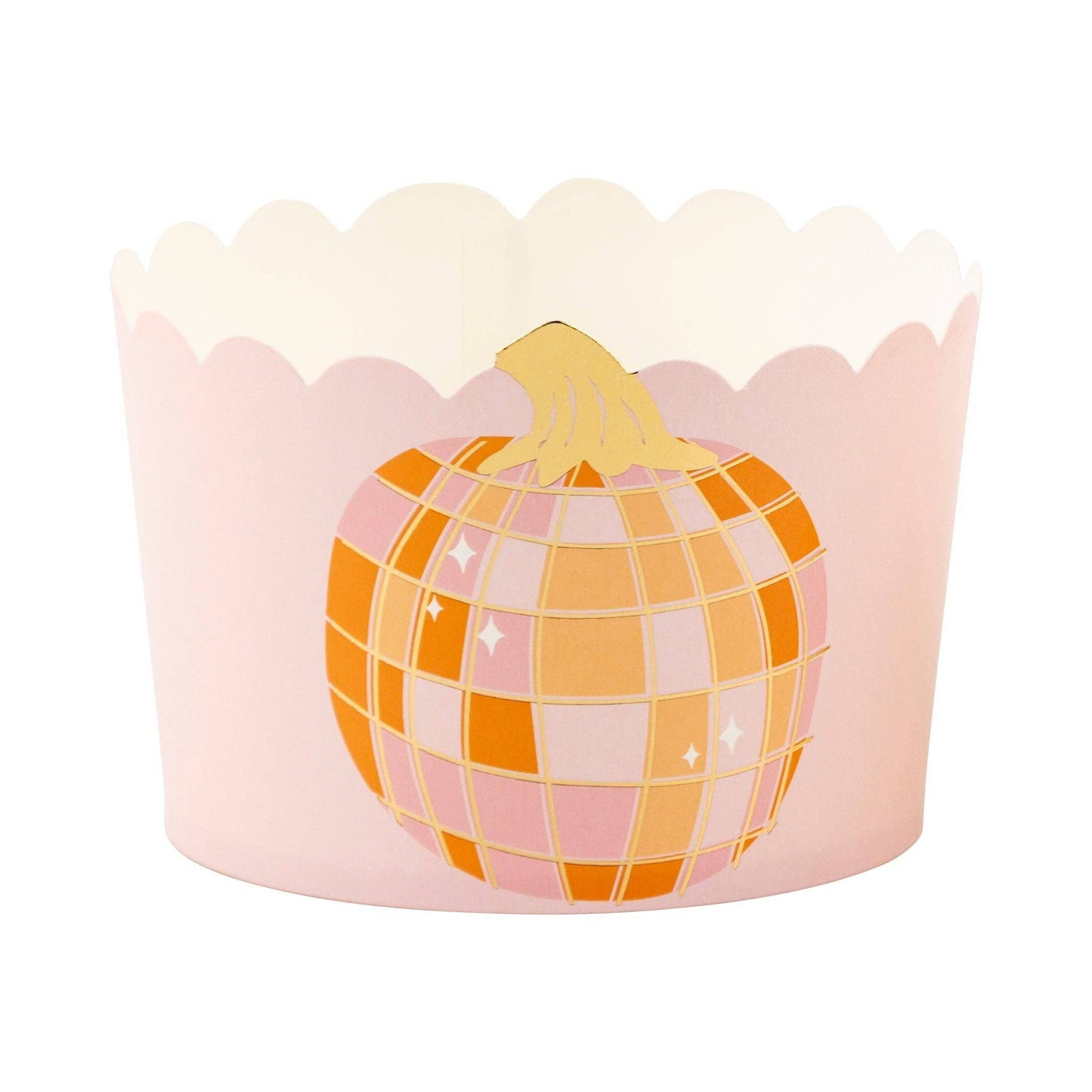 Minds Eye - JUMBO Foil Pumpkin Disco 8 oz Baking Cups (40 ct - 8oz)