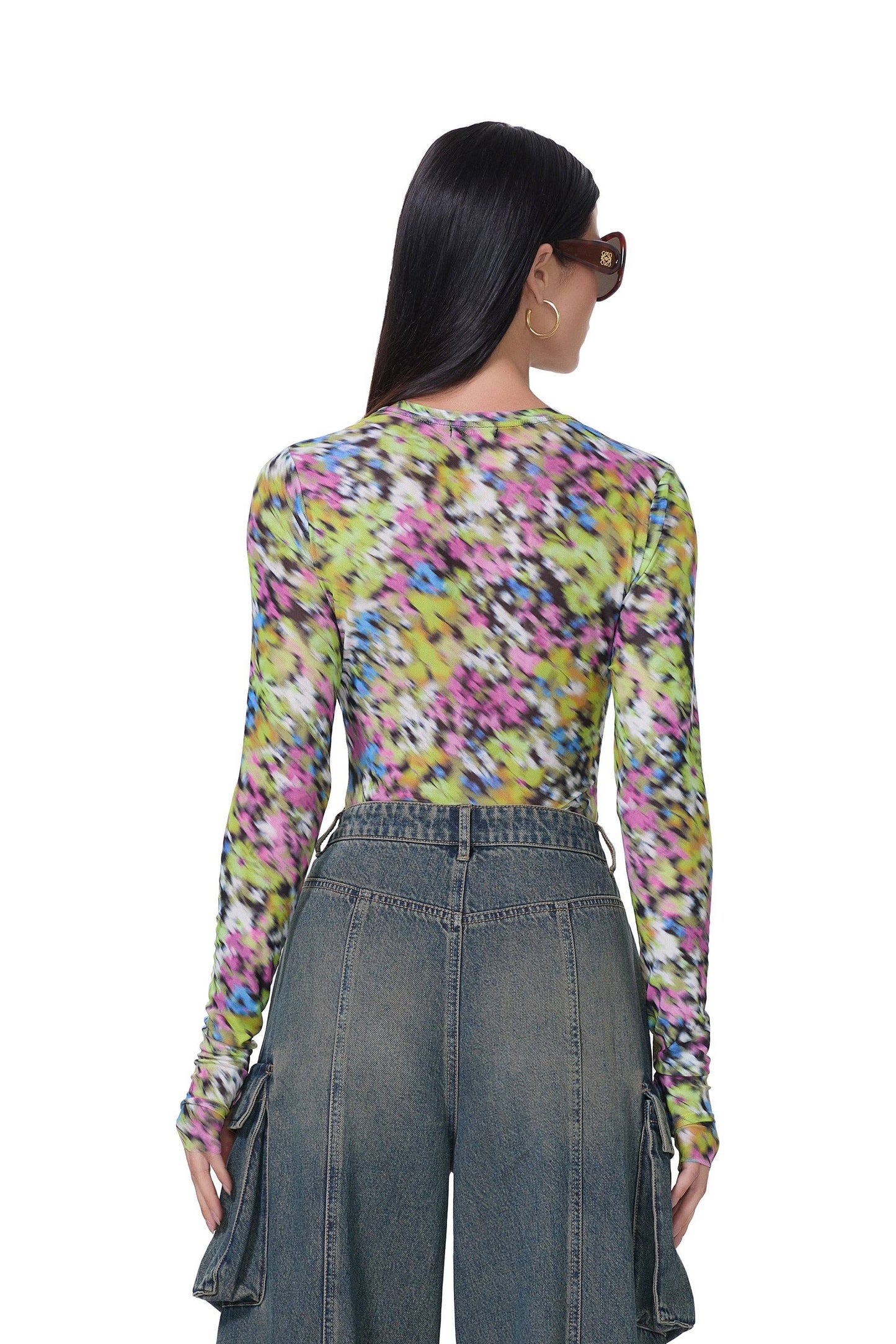 AFRM Kaylee Top - Olive Blur Floral