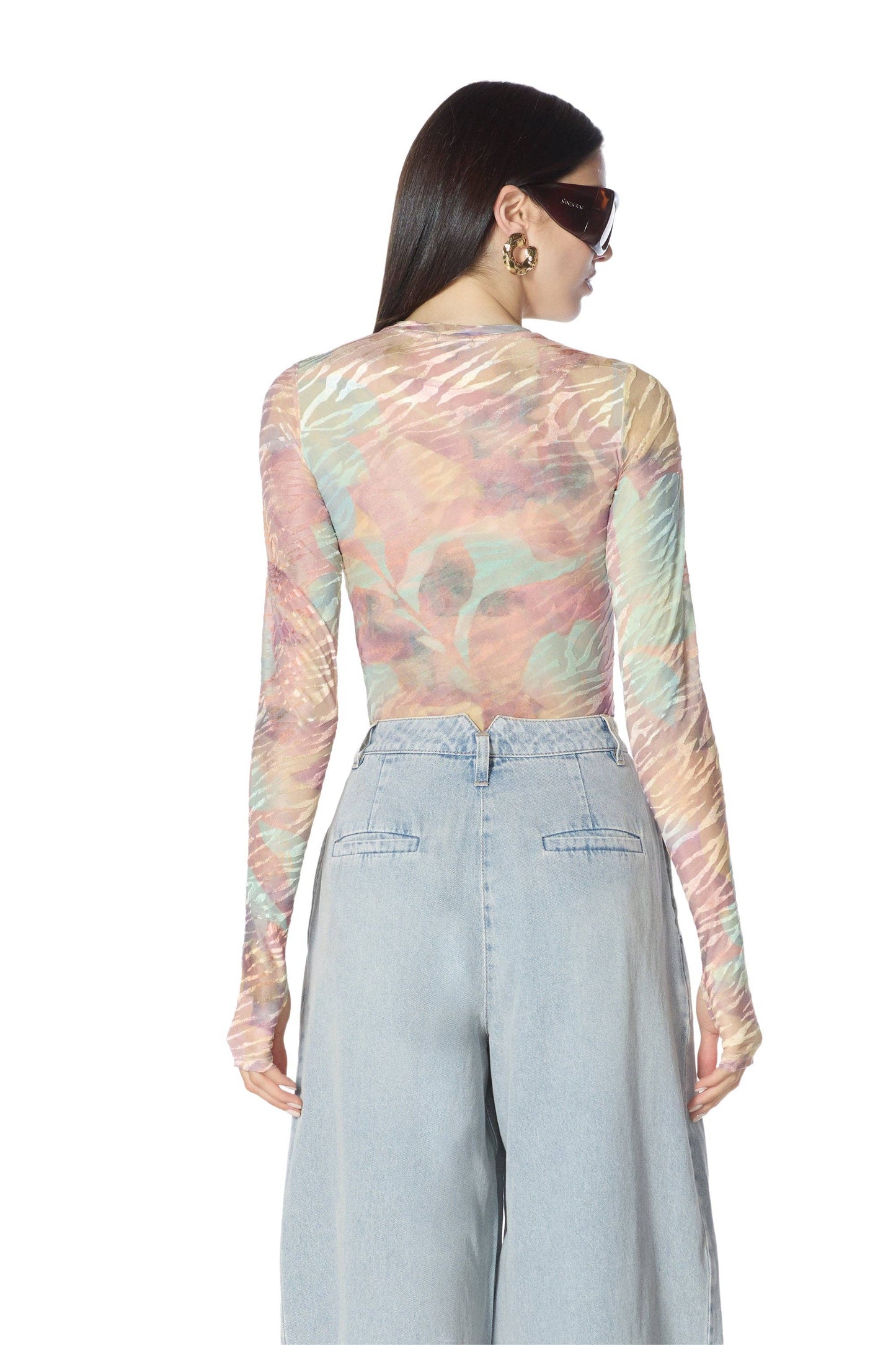 AFRM Kaylee Velvet Top - Feminine Palm