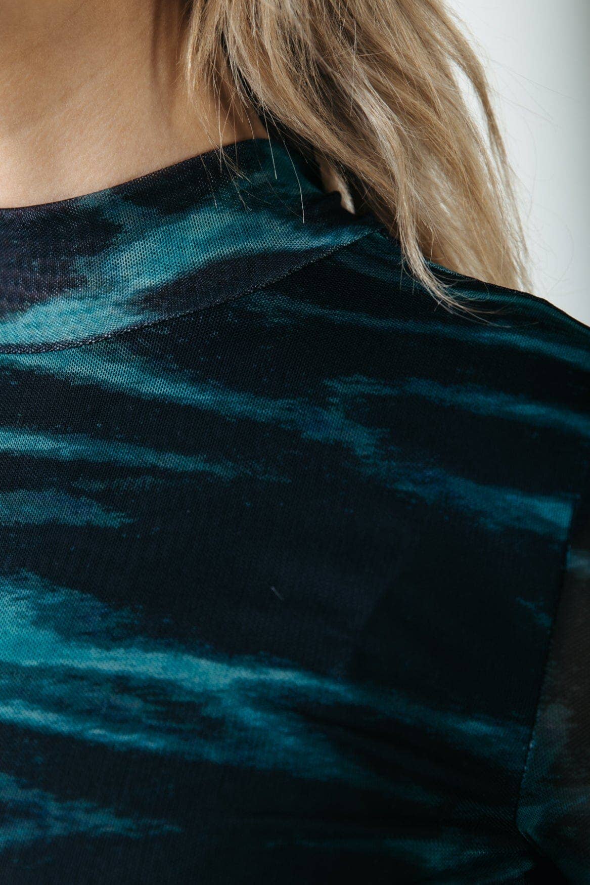 Neyo Animal Mesh Top | Storm green