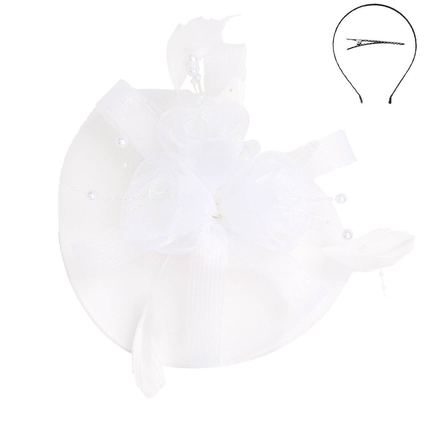 Sophia Fashion Fascinator with Feather Hair Clip