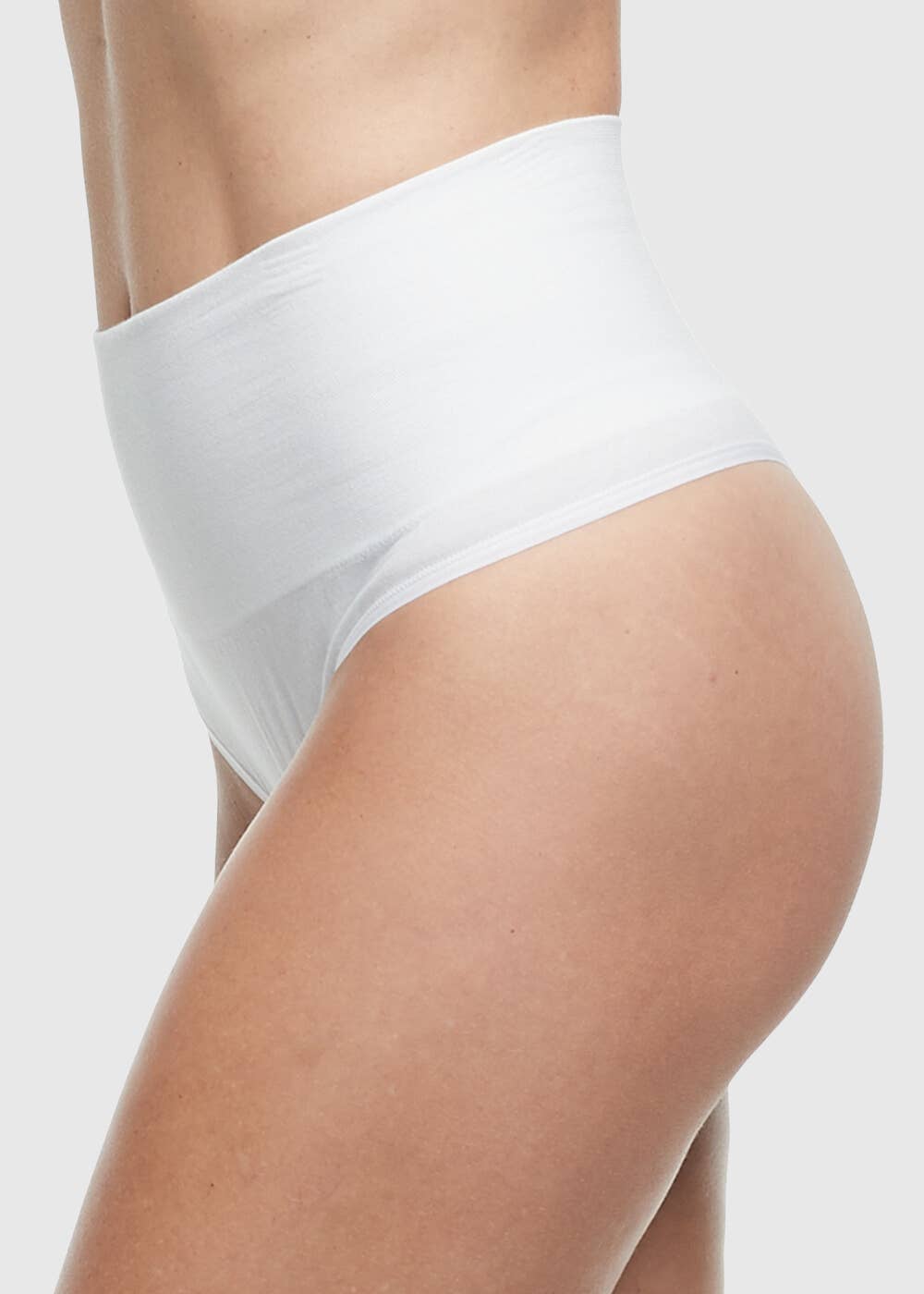 Yummie Cotton Seamless Shaping Thong: Heather Grey / L/XL