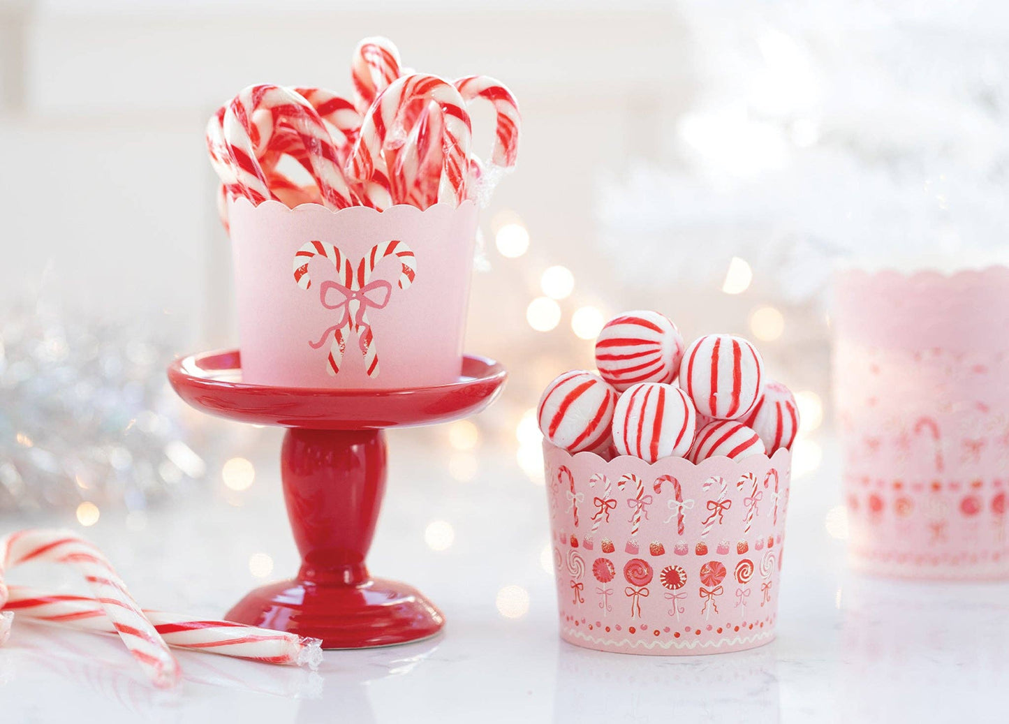 Minds Eye Pink Candy Canes Food Cups (50 pcs)