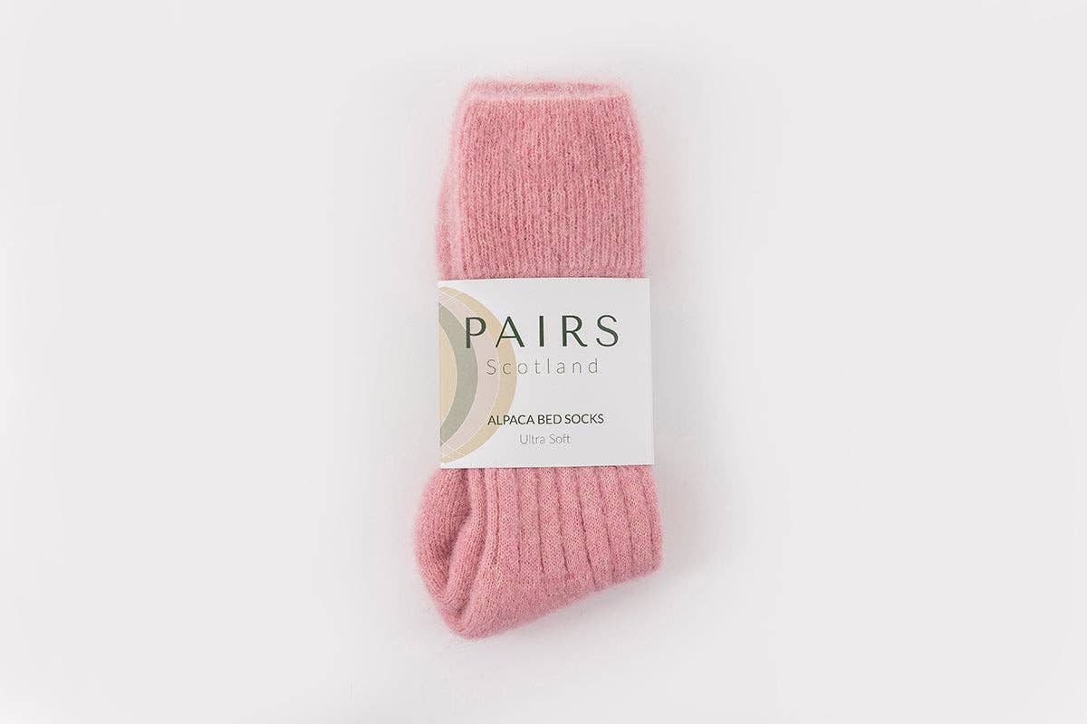 Alpaca Bed Socks: pink
