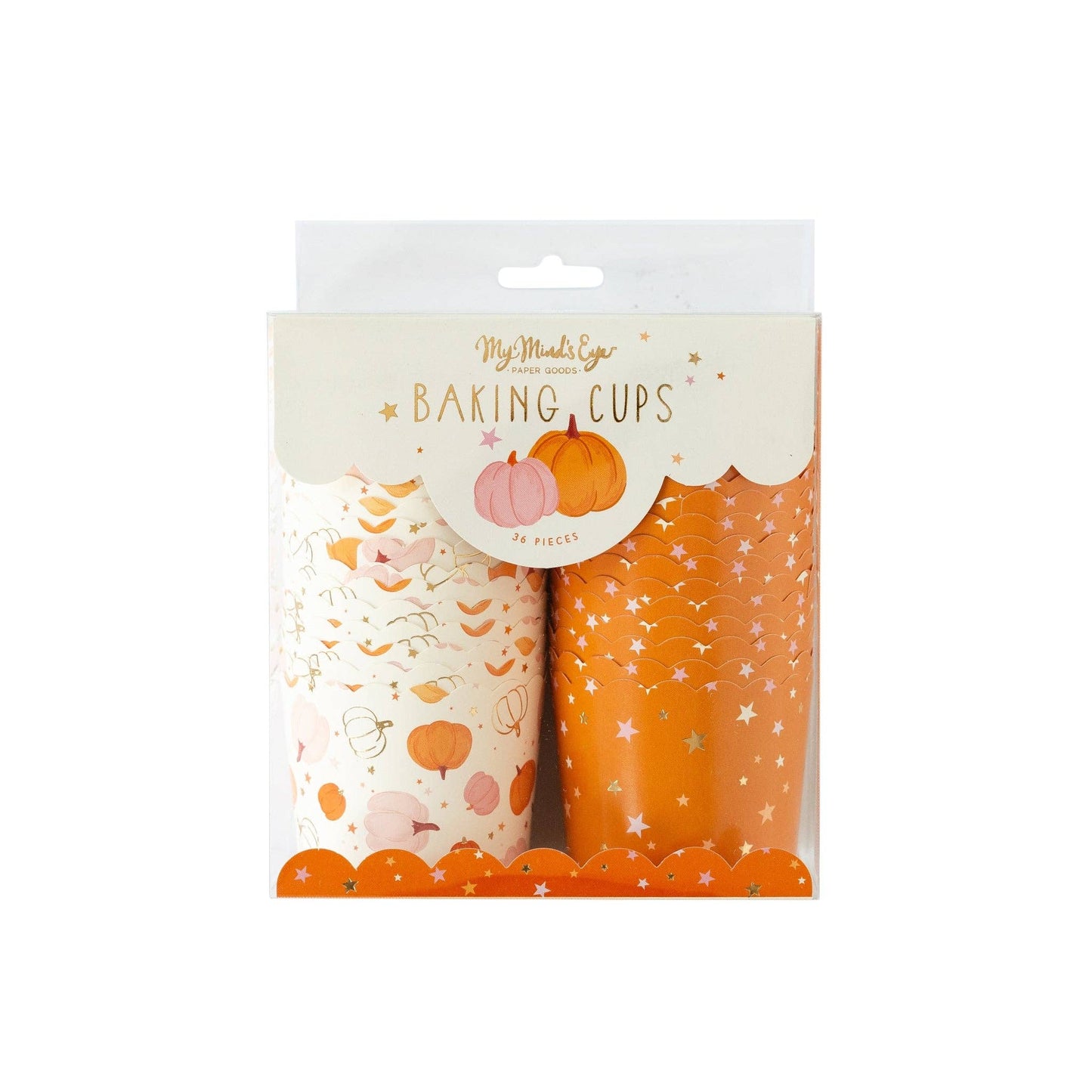 Minds Eye Foiled Scatter Pumpkins and Stars Food Cups (36 pcs)