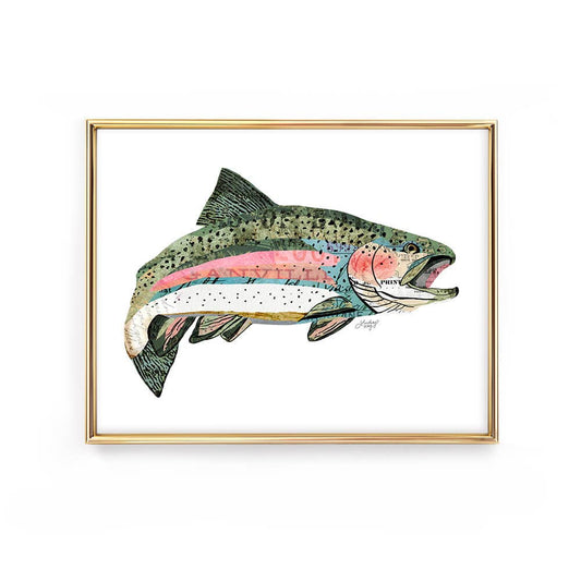 Rainbow Trout Collage - Art Print