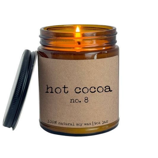 Moonlight Hot Cocoa Candle - 9oz Glass Jar - Craft Label, Apothecary