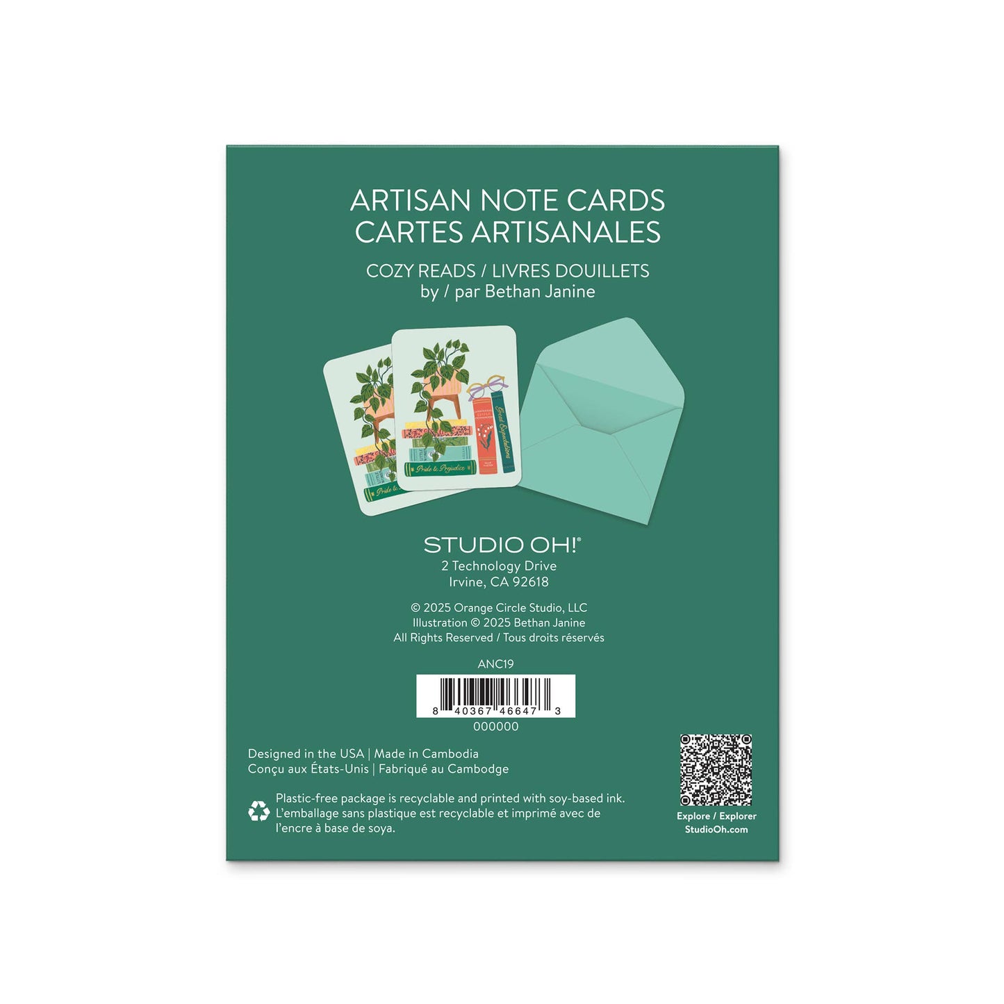 Studio Oh Cozy Reads Artisan Note Card Set