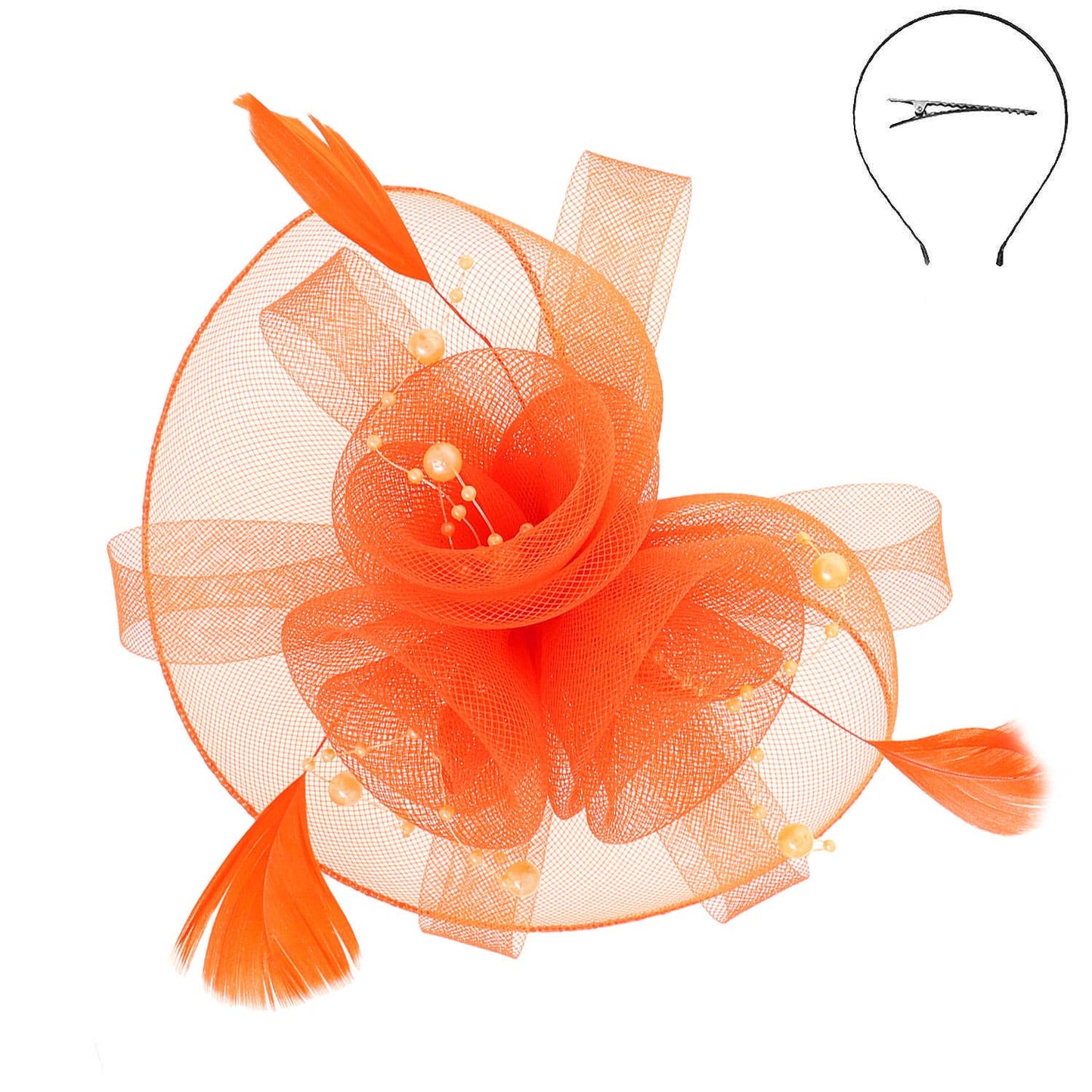 Sophia Fashion Fascinator with Feather Hair Clip