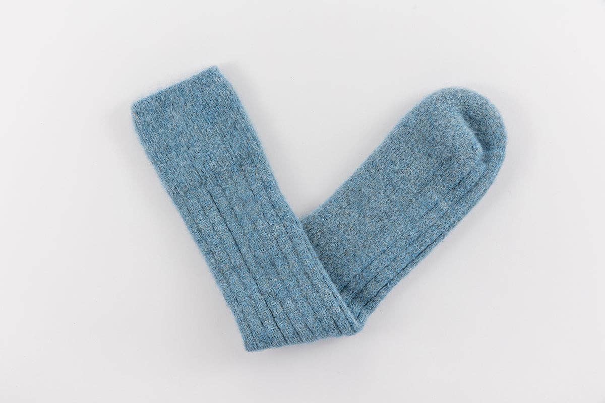 Alpaca Bed Socks: blue