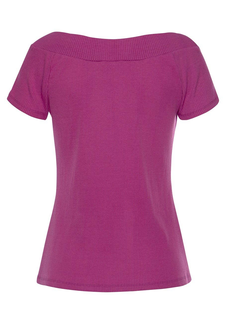 LASCANA Women's Ribbed V-Neck Top##223