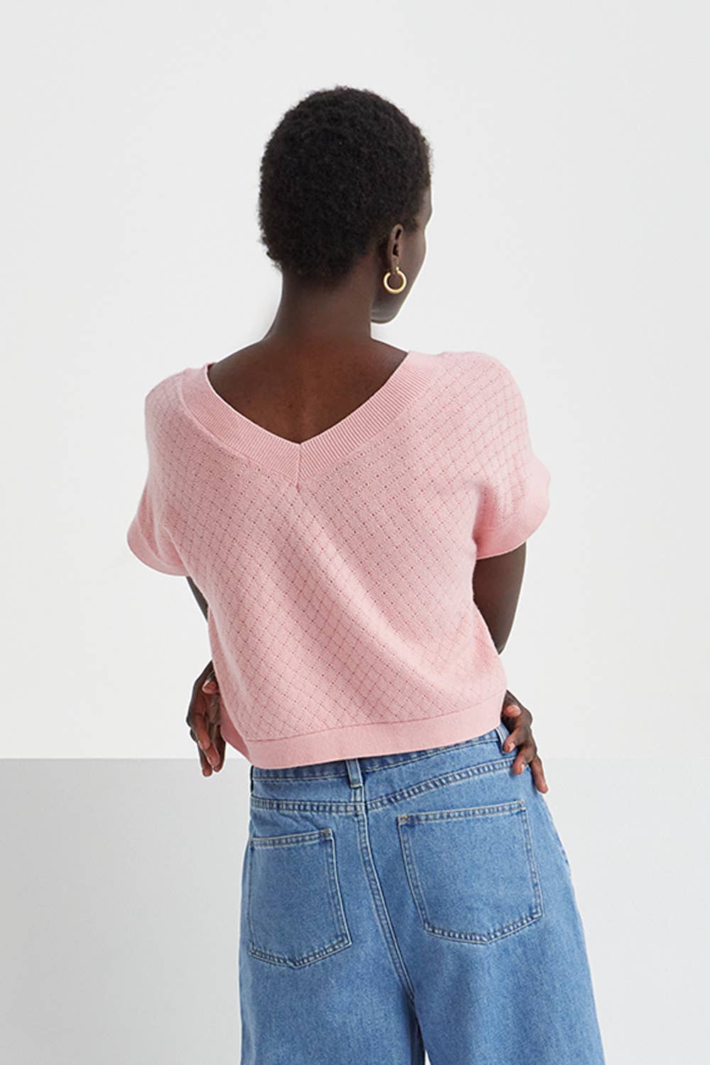 Crescent Cashmere-Softened Sweater Top