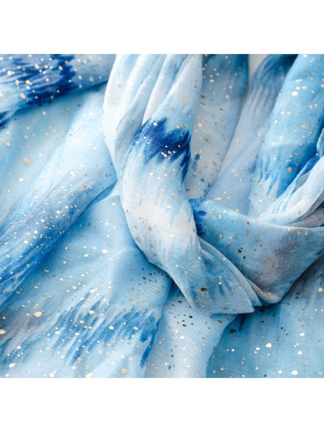 Scarvii - Gold Foil Gradient Scarf with Cloud Print