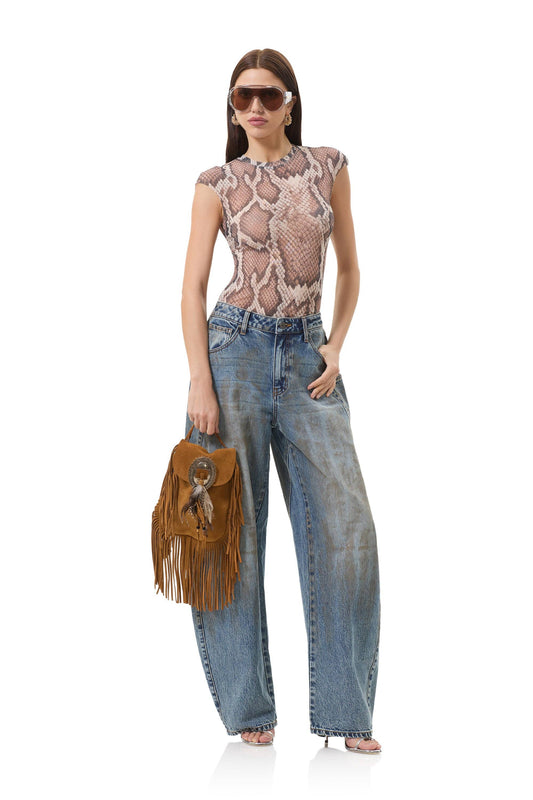 AFRM Nina Top - Natural Snake