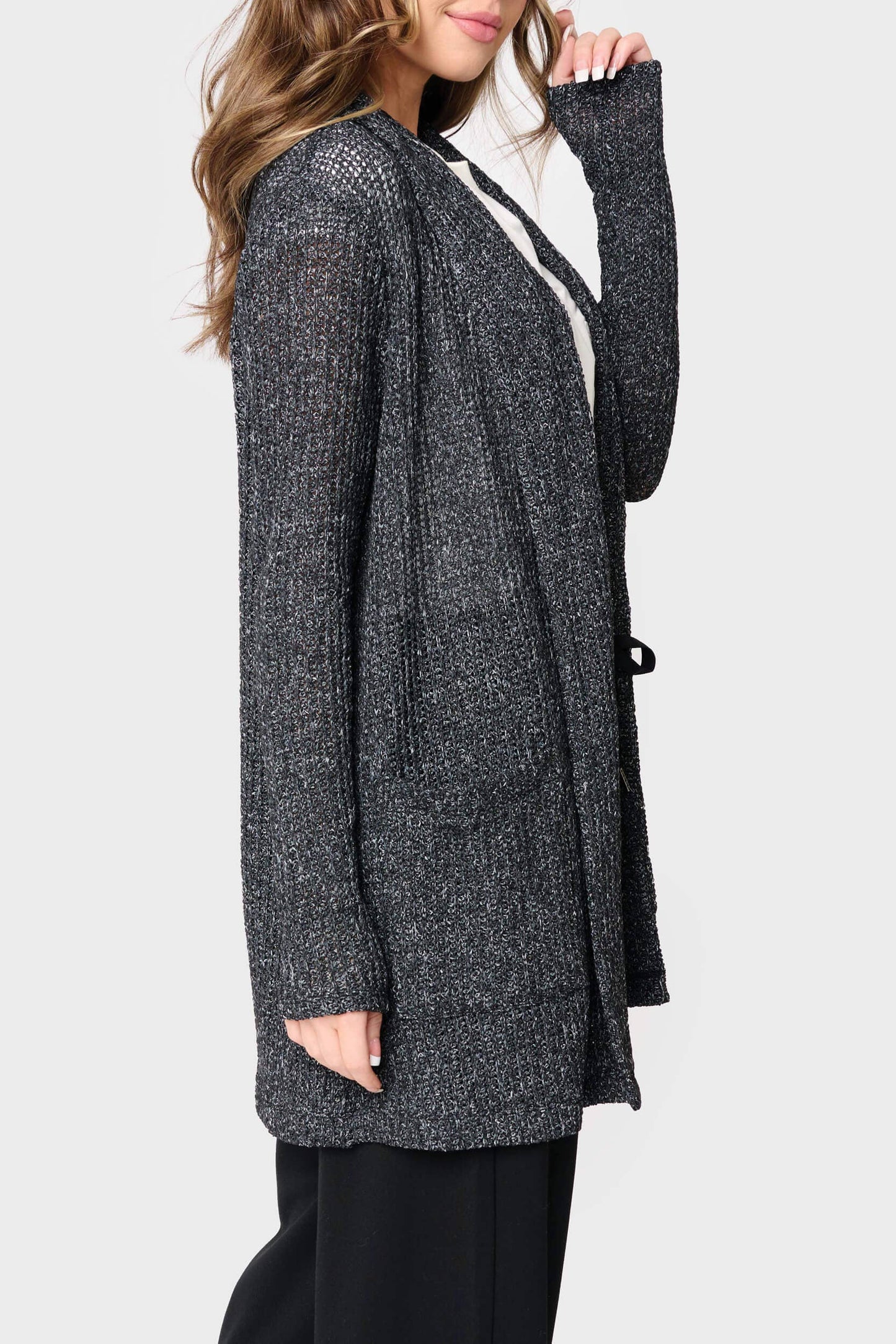 Gibson Shawl Collar Long Cardigan