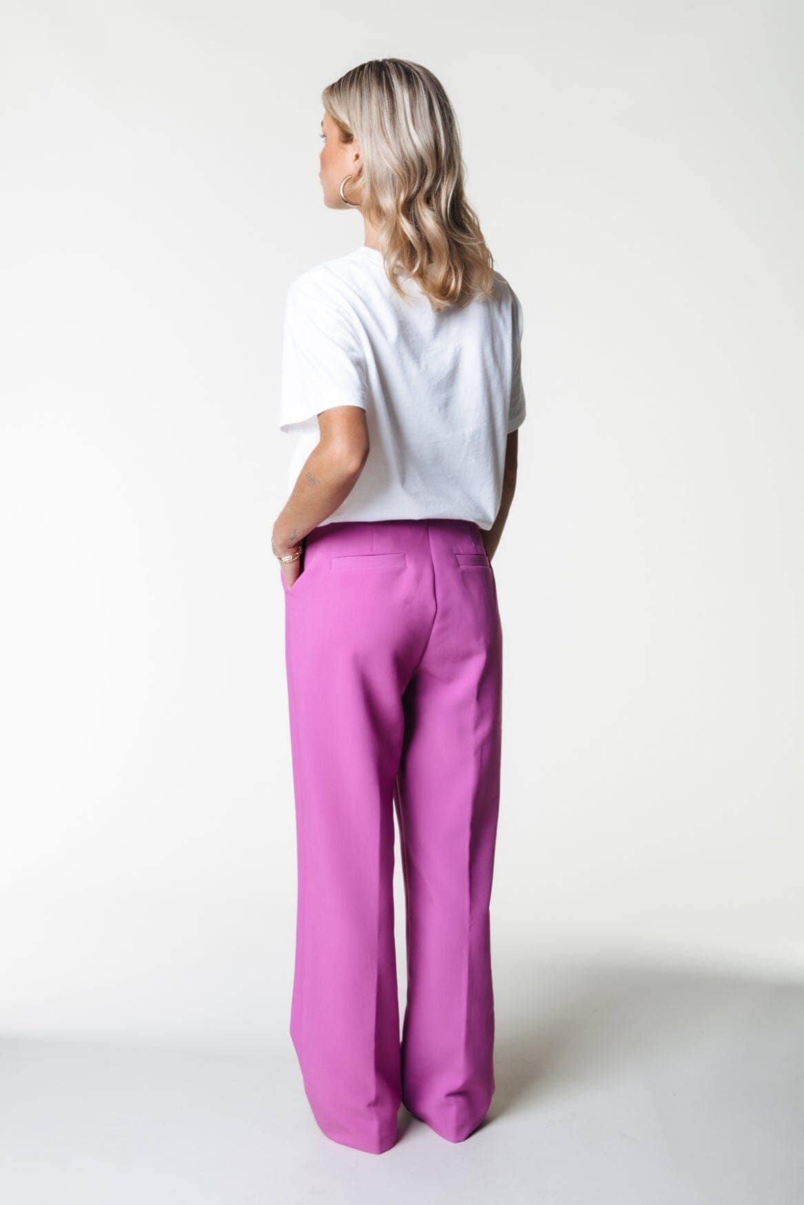 Colourful Rus Straight Pants | Violet Pink