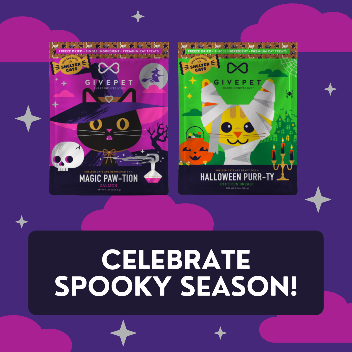 GivePet Halloween Purr-ty Freeze-Dried Chicken Cat Treats
