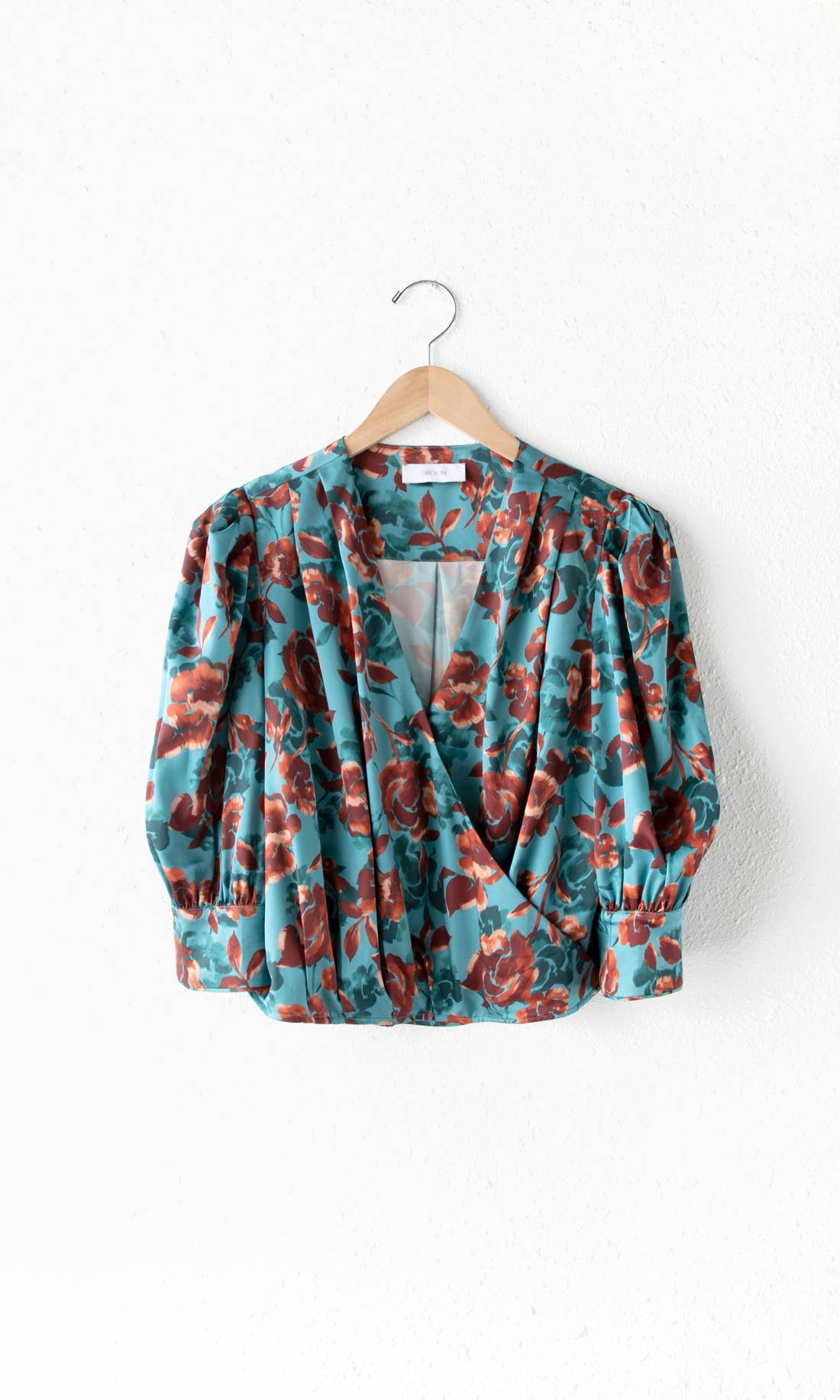 Lourdes Wrap Satin Blouse